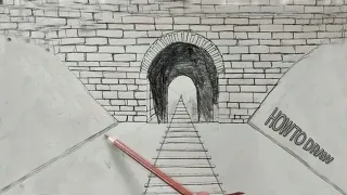 How to Draw Using 1-Point Perspective Train Trick and Tunnel 007Arts