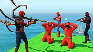 GTA 5 Water Ragdolls | SPIDERMAN vs SQUID GAME GUARD Jumps/ Fails ep.31 (Funny Moments)