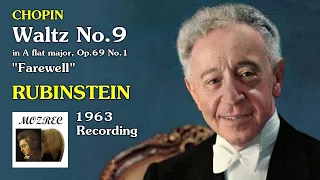 ショパン Chopin: ワルツ 第9番 Waltz No. 9「告別」Farewell Op. 69 No. 1/ルービンシュタイン Rubinstein 1963/レコード/高音質