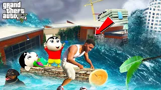 Franklin & Shinchan Surviving Tsunami in GTA 5 || End of Gta 5 || Gta Tamil the Tsunami