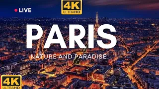 FLYING OVER PARIS with beutyful music and relaxzing piano|| (4K & 8K Ultra HD)