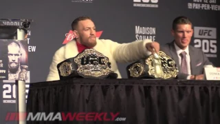 Conor McGregor & Eddie Alvarez Go Ballistic Over Chair Throwing Threat at UFC 205 Press Conference