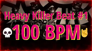100 BPM - Heavy Killer Beat #1 - 4/4 #drumbeat  - #drumtrack  - #trashbeat  🥁🎸🎹🤘