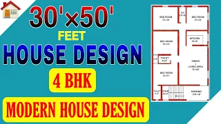 30 x 50 HOUSE PLAN || 4 BHK HOUSE DESIGN || 30x50 GHAR KA NAKSHA || Build My Home