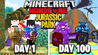We Survived 100 Days in Jurassic Park in Minecraft.. Here's What Happened..