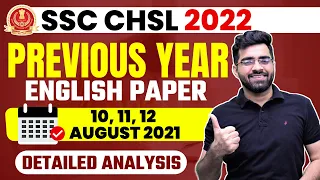 Previous Year (English Paper)- Detailed Analysis | SSC CHSL 2022 | Tarun Grover