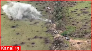 Under fire, Ukrainian marines enter Russian position in armored vehicles - Close-range battle