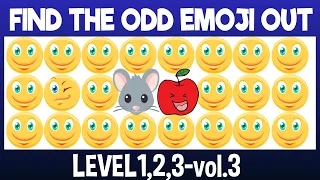 Find THE ODD EMOJI OUT-FIND2 Level 1,2,3 vol.2|Emoji Puzzle Quiz|Find The Difference Emoji