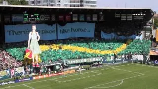 Timbers Army unveils "Dorothy" tifo prior to Cascadia Cup match vs. Seattle Sounders