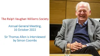 Sir Thomas Allen at the 2022 RVW Society AGM