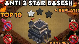 NEW TH9 ANTI 2 STAR BASES!! WITH LINK + REPLAY! NEW BASE DESIGN 2023 || CLASH OF CLANS