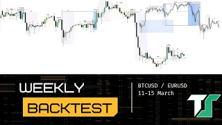 Бэктест сессия прошедшей недели по BTC и EURUSD 11-15 марта