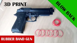 M9 Beretta Rubber Band Gun 3D Print Blow Back Pistol