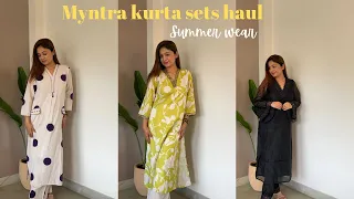 KURTA SETS TRY ON HAUL | Myntra finds | Summer Kurta sets