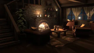 Rain & Fireplace sounds 10 hours | Cozy Cabin | Sleep, Study, Meditation