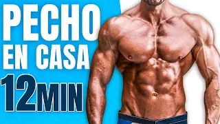 RUTINA de PECHO SÚPER INTENSA - Ejercicios para PECTORALES en CASA en 12 min