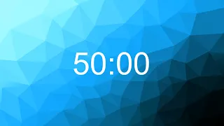 50 minute Silent Timer - count UP - blue polygon background