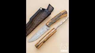 HUNTING KNIFE CLASSIC HUNTER 1 MAMMOTH DAMASTEEL by KD KNIVES