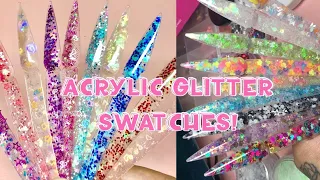 Custom Glitter Acrylic Mixing | Glitter Acrylic Powder | How to mix glitter with Acrylic | Glitter