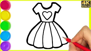 How to draw cute girl dress drawing || Beautiful dress drawing step by step || Dress ka drawing.