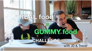 GUMMY food vs REAL food challenge!! (ME Show Ep.9)