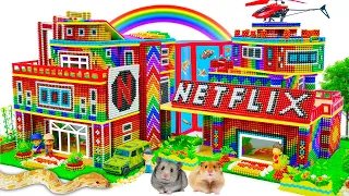 ASMR Video - Build Official Netflix Shop Has Campus And Helicopter Place On Top From Magnetic Balls