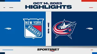 NHL Highlights | Rangers vs. Blue Jackets - October 14, 2023