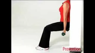 How To Do The Wall Sit With An Arm Curl - Last-Minute Slim Down by Prevention