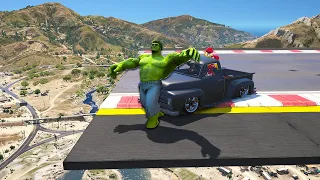 Try Not To Laugh Challenge #88 - Extreme Jump Game GTA 5 Spiderman VS Hulk!