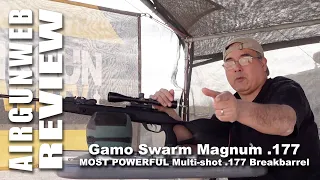 AIRGUN REVIEW - Gamo Swarm Magnum 10x Gen II .177 - MOST POWERFULL .177 Multi-Shot Breakbarrel