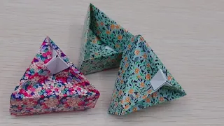 Origami box: Triangle Box. Caja Triangular.