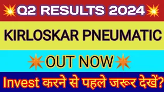 Kirloskar Pneumatic Q2 Results 2023 🔴 Kirloskar Pneumatic Results Today 🔴 Kirloskar Pneumatic Share