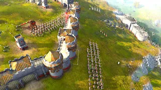 MASSIVE CASTLE UNDER SIEGE - Age of Empires 4 Gameplay