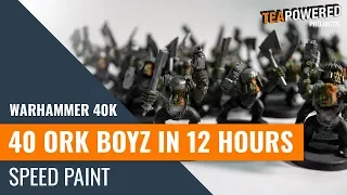 ⚒️SPEED PAINT 40 ORKS to Tabletop Standard in 12 HOURS