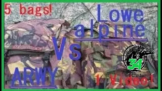 🎒 Lowe alpine Vs ARWY 🎒1 video 5 bags! The FINAL comparison! (V2)