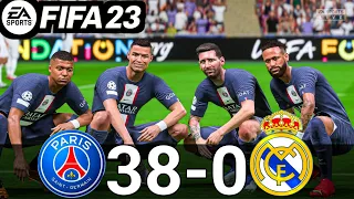 FIFA 23 - MESSI, RONALDO, MBAPPE, NEYMAR, ALL STARS-PSG 38-0 REAL MADRID-RONALDO 20 GOALS-UCLFINAL