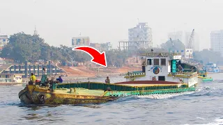 The Cargo Barge Is Overloaded Trying To Cross Dangerous Fast Water, Ep: 17