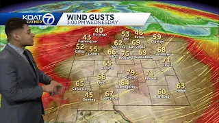Near-hurricane force winds possible in New Mexico on Wednesday