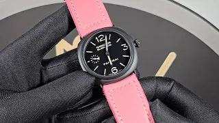 Panerai Strap for Ceramic Radiomir "Flamingo" Pink with sewn PVD buckle on PAM00292 Ceramica 4K