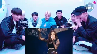 BTS reaction to BLACKPINK DON'T KNOW WHAT TO DO {CONCERT LIVE}{FANMADE}