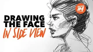 Sketching a face with pencil - QUICK SKETCH side view