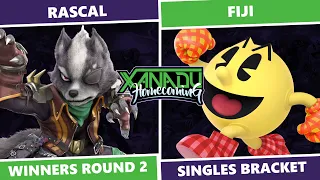 Xanadu Homecoming: Winners Round 2: Rascal (Wolf) vs Fiji (Steve, Pac-Man) SSBU Singles