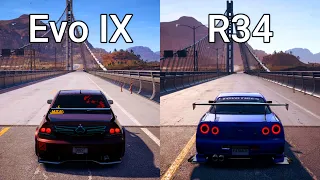 NFS Payback - Mitsubishi Lancer Evo IX vs Nissan Skyline R34 - Drag Race