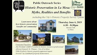 Historic Preservation in La Mesa: Myths, Realities and Benefits
