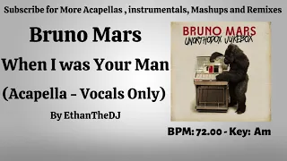 Bruno Mars - When I was Your Man (Acapella - Vocals Only)