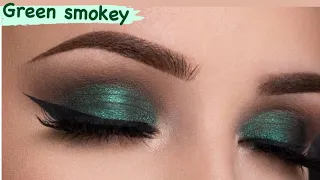 green smokey eye makeup tutorial for hooded eyes