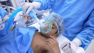Brave Boy Going For Anesthesia for Surgery