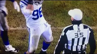 Denico Autry gets penalty dancing in front of Referee Chiefs vs Colts Playoffs