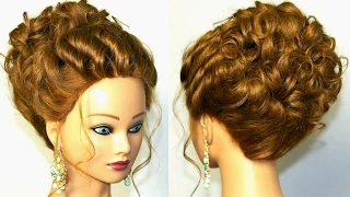 Wedding hairstyle for medium long hair. Romantic updo tutorial
