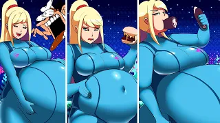 WAIT WHAT SAMUS!! THIS IS TOO MUCH FOOD!!! 🍕🧁
